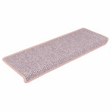 Tapis d'escalier autocollants aspect sisal 15 pcs rose