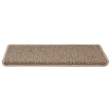 Tapis d'escalier autocollants 15 pcs 65x21x4 cm Sable