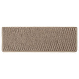 Tapis d'escalier autocollants 15 pcs 65x21x4 cm Sable