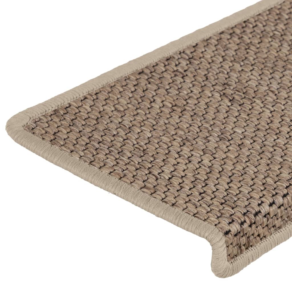 Tapis d'escalier autocollants 15 pcs 65x21x4 cm Sable