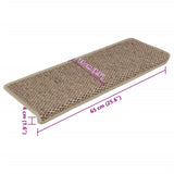 Tapis d'escalier autocollants 15 pcs 65x21x4 cm Sable