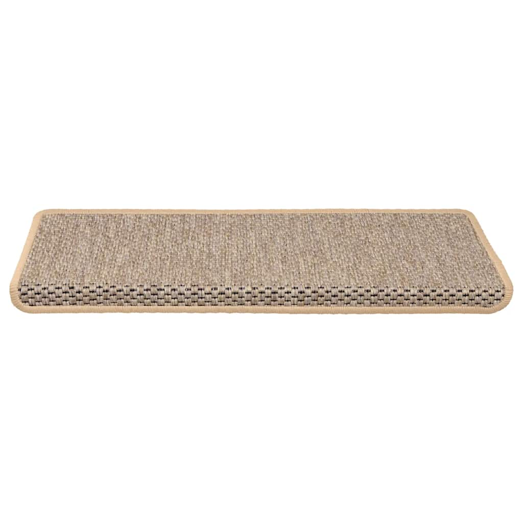 Tapis d'escalier autocollants 15 pcs 65x21x4 cm Beige clair