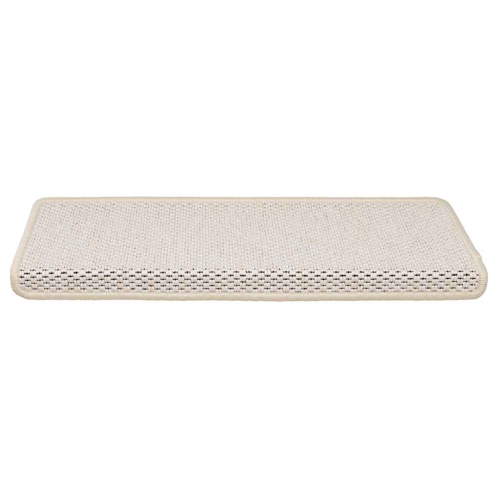 Tapis d'escalier autocollants 15 pcs 65x21x4 cm Crème