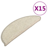 Tapis d'escalier autocollants 15 pcs 56x17x3 cm Argenté