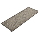 Tapis d'escalier autocollants 15 pcs 65x21x4 cm Gris et beige