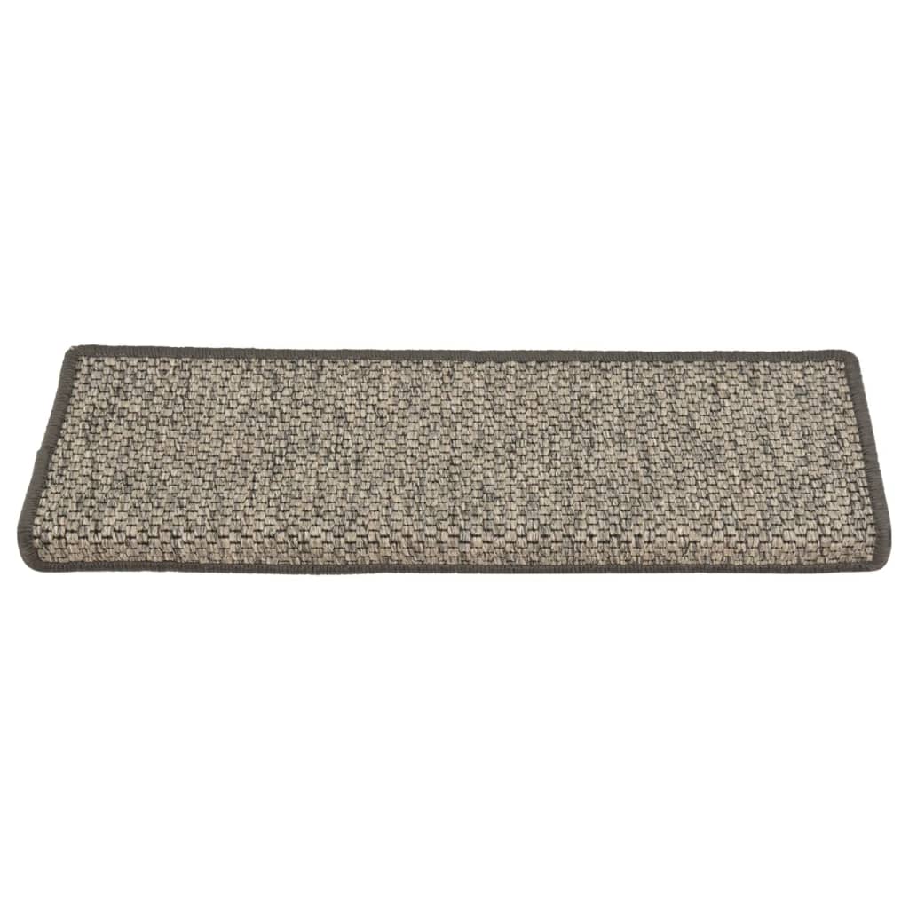 Tapis d'escalier autocollants 15 pcs 65x21x4 cm Gris et beige