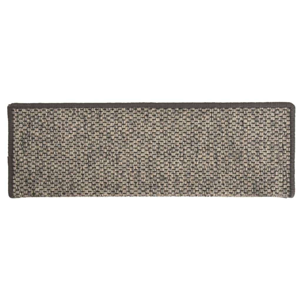 Tapis d'escalier autocollants 15 pcs 65x21x4 cm Gris et beige