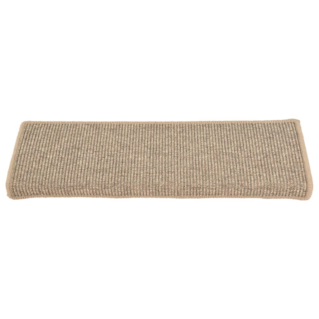 Tapis d'escalier auto-adhésifs 15 pcs Beige foncé 65x21x4 cm