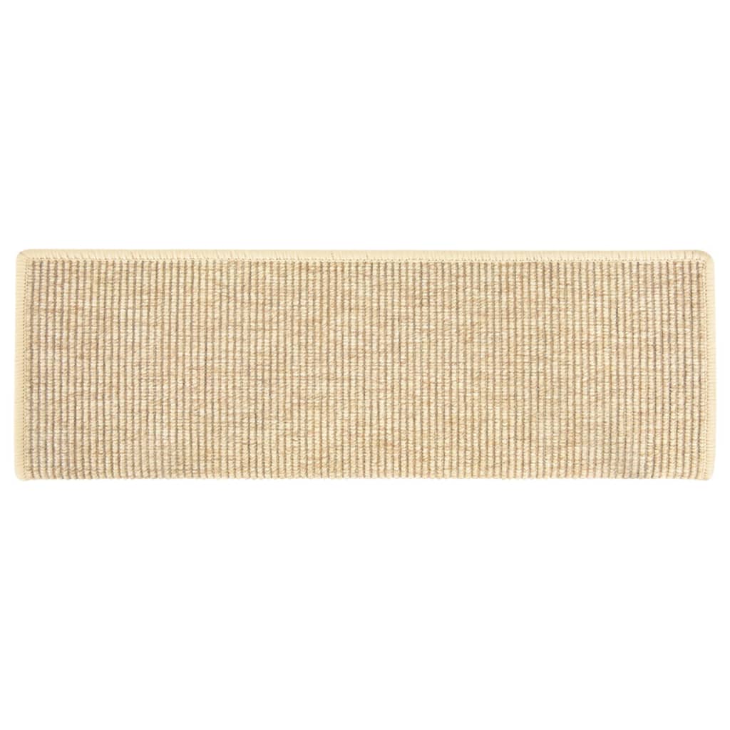 Tapis d'escalier autocollants 15 pcs 65x21x4 cm Beige clair