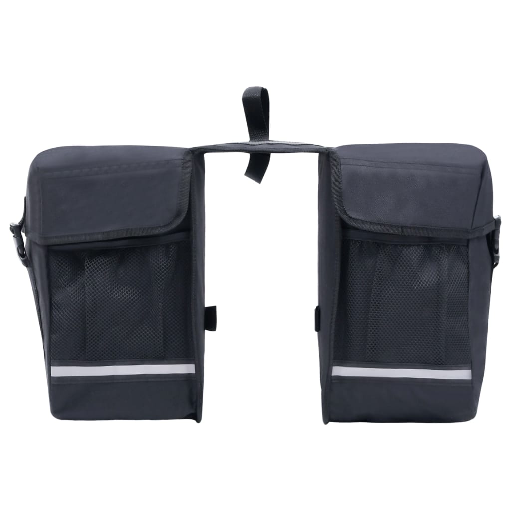 Sac de vélo double pour porte-bagages étanche 35 L Noir