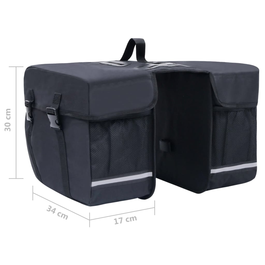 Sac de vélo double pour porte-bagages étanche 35 L Noir