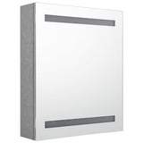 Armoire de salle de bain à miroir LED Gris béton 50x14x60 cm