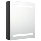 Black Gloss LED Mirror Bathroom Cabinet 50x14x60 cm