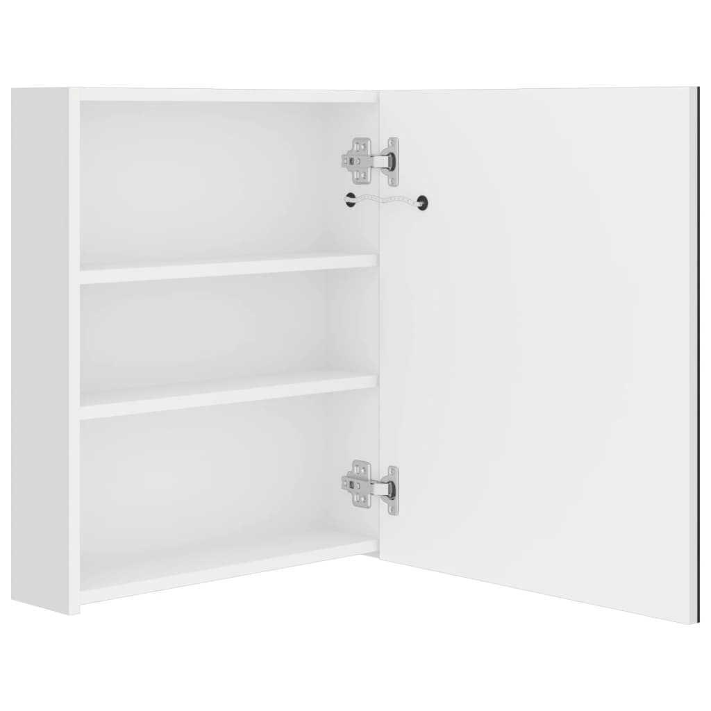 Armoire de salle de bain à miroir LED blanc brillant 50x14x60cm