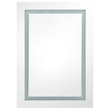 Armoire de salle de bain à miroir LED Gris 50x13x70 cm