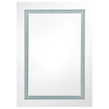 Armoire de salle de bain à miroir LED gris brillant 50x13x70 cm