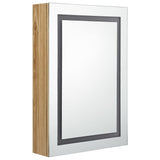 Armoire de salle de bain à miroir LED Chêne 50x13x70 cm