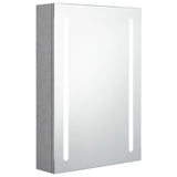 Concrete grey LED mirror bathroom cabinet 50x13x70 cm