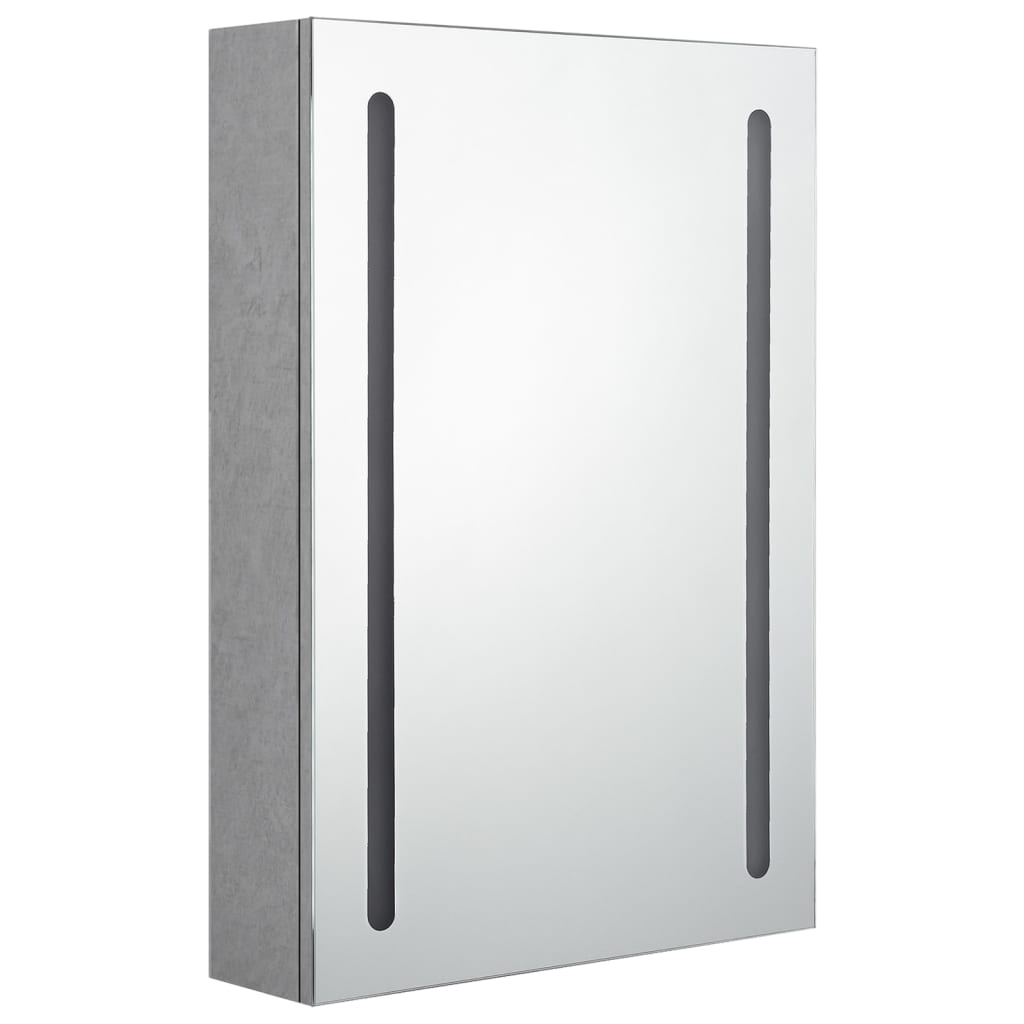 Concrete grey LED mirror bathroom cabinet 50x13x70 cm