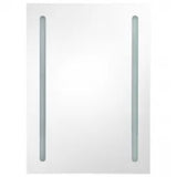 Armoire de salle de bain à miroir LED gris béton 50x13x70 cm