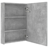 Concrete grey LED mirror bathroom cabinet 50x13x70 cm