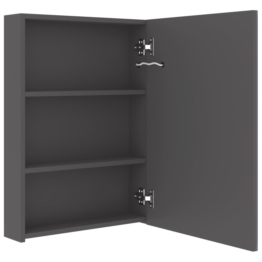 Grauer LED-Spiegel-Badezimmerschrank 50x13x70 cm