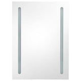 Armoire de salle de bain à miroir LED gris brillant 50x13x70 cm