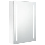 Armoire de salle de bain à miroir LED Blanc brillant 50x13x70cm