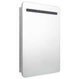 Armoire de salle de bain à miroir LED gris béton 60x11x80 cm