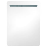 Concrete grey LED mirror bathroom cabinet 60x11x80 cm