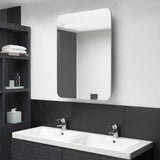 Concrete grey LED mirror bathroom cabinet 60x11x80 cm