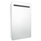 Armoire de salle de bain à miroir LED Blanc brillant 60x11x80cm