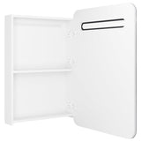 Armoire de salle de bain à miroir LED Blanc brillant 60x11x80cm