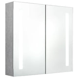 Armoire de salle de bain à miroir LED Gris béton 62x14x60 cm