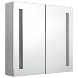 Armoire de salle de bain à miroir LED Gris béton 62x14x60 cm