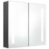 Armoire de salle de bain à miroir LED Gris 62x14x60 cm