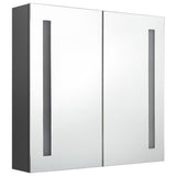 Armoire de salle de bain à miroir LED Gris 62x14x60 cm