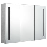 Armoire de salle de bain à miroir LED Gris béton 89x14x62 cm