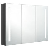 LED mirror bathroom cabinet 89x14x62 cm Glossy grey