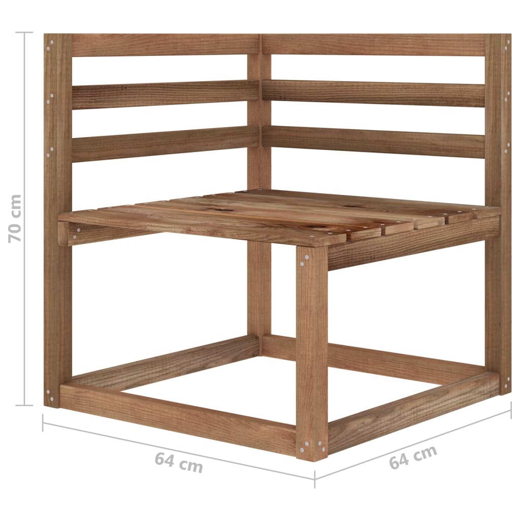 Ecksofas Gartenpalette 2 Stück Braun Imprägniertes Kiefernholz