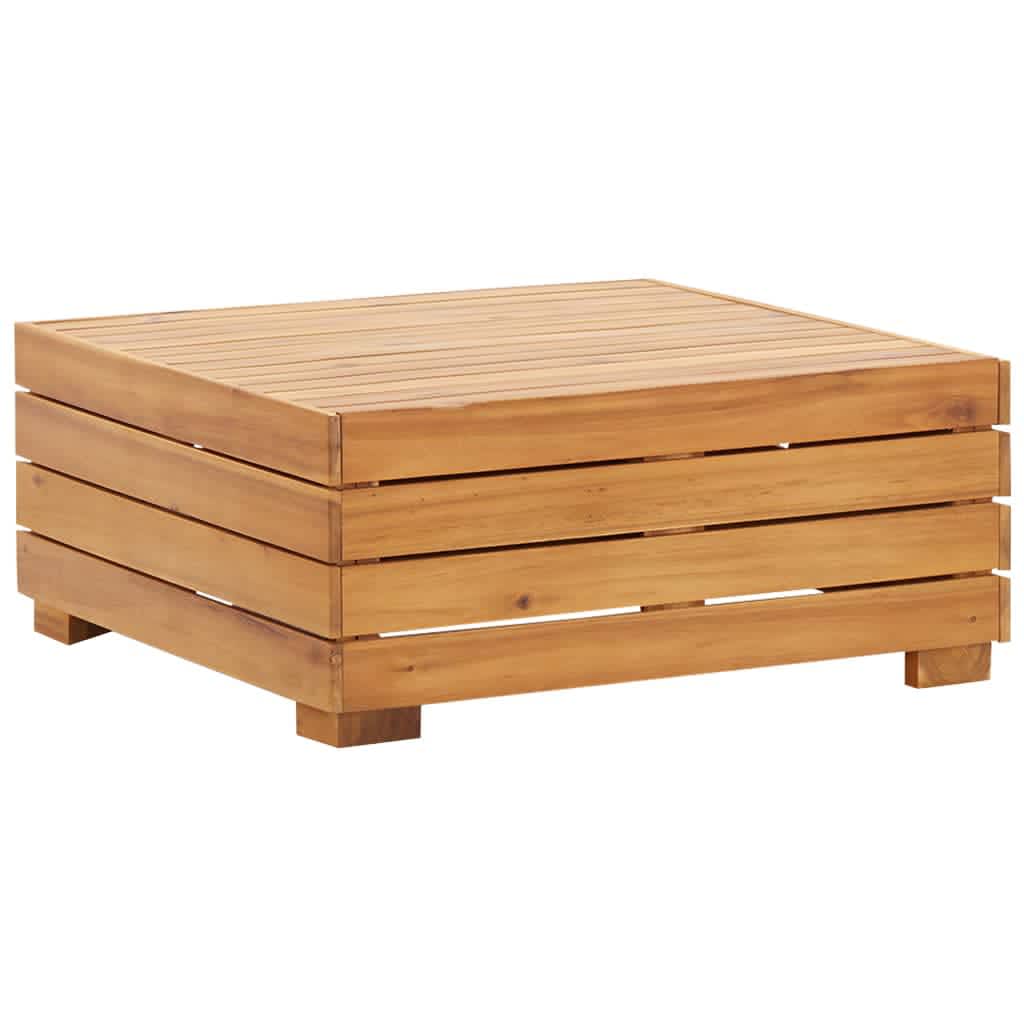 Table et repose-pied de jardin et coussin Bois d'acacia massif