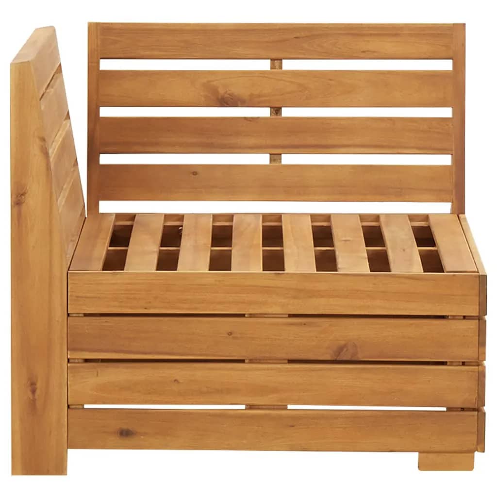 Salon de jardin 2 pcs avec coussins bois d'acacia solide