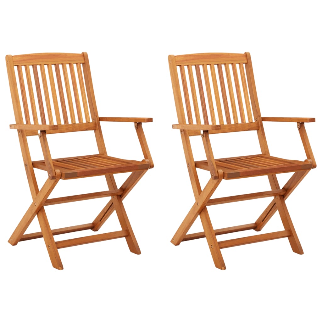 Chaises de jardin pliables lot de 2 Bois d'eucalyptus massif