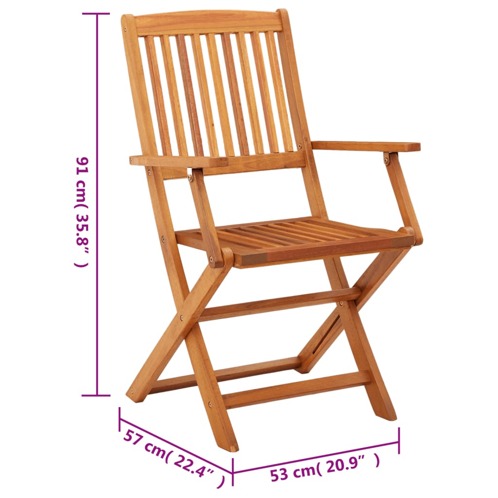 Chaises de jardin pliables lot de 4 Bois d'eucalyptus massif