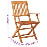 Chaises de jardin pliables lot de 4 Bois d'eucalyptus massif