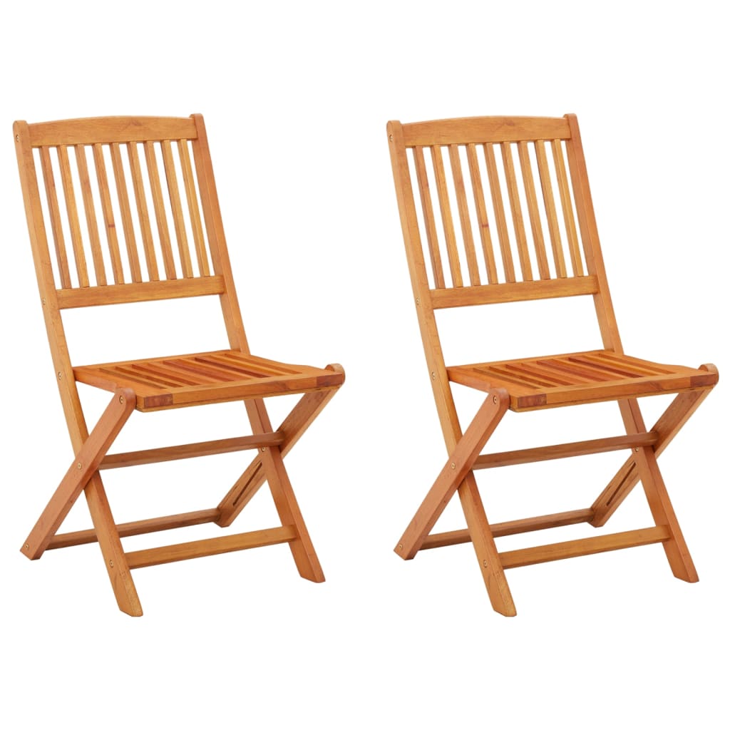 Chaises de jardin pliables lot de 2 Bois d'eucalyptus massif