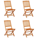 Chaises de jardin pliables lot de 4 Bois d'eucalyptus massif