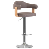 Tabourets de bar lot de 2 taupe bois courbé et tissu