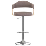 Tabourets de bar lot de 2 taupe bois courbé et tissu