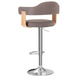 Tabourets de bar lot de 2 taupe bois courbé et tissu